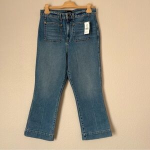 NWT Khaite Raquel Cropped Jeans in Vintage Blue